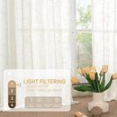 LAMIT Linen Curtains 63 Inch Length for Living Room, Linen Light Filtering Boho Semi Sheer Window Textured Burlap Drapes with Bronze Grommet for Bedroom, 2 Panels Set, 60 x 63 Inch, Cream by CozyNest Decor
