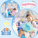 Sumbababy Princess Castle Tent for Girls Fairy Play Tents for Kids Blue Hexagon Playhouse with Fairy Star Lights Toys for Children or Toddlers Indoor or Outdoor Games (Blue Princess Tent) by TinyTreasures Baby Boutique