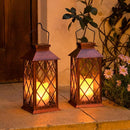2Pack 11" Outdoor Solar Lanterns Waterproof Garden Gifts Women, Flickering Flameless Candle Mission Lights for Patio, Table ,Outdoor, Party, Yard,Lawn,Mothers' Day Gifts for Mom (Antique Copper) by GreenHaven Gardens