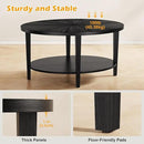 Solid Wood Oval Coffee Table for Living Room, 2 Tier Oval Rustic Coffee Table with Storage Shelf, Double Layer Center Table for Living Room, Easy Assembly by CozyNest Decor
