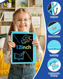 Bravokids 12 Inch LCD Writing Tablet for 3 Year Olds - Electronic Drawing Pad and Doodle Board as Educational Birthday Gifts for Girls and Boys (Blue) by TinyTreasures Baby Boutique