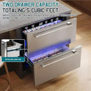 Albott 24 Inch Under Counter Drawer Fridge – Stainless Steel Beverage Refrigerator with Dual Drawers, LED Touch Control, Adjustable Storage, Frost-Free, Low Noise, 34-72℉, for Indoor or Outdoor Use by CozyNest Decor