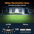 LUTEC 84W 9500LM LED Security Light Motion Sensor Outdoor Lights with Night Light, 4 Head LED Flood Lights Outdoor 5000K Daylight, IP65 Waterproof, Motion Detected Lights for Outside (Black) by GreenHaven Gardens