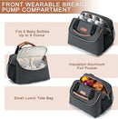 Breastmilk Cooler Bag with Ice Pack Fits 6 Baby Bottles up to 9 Ounce, Wearable Breast Pumps Cooler Bag for Nursing Mom Daycare, Work, Travel- Dark Grey by TinyTreasures Baby Boutique