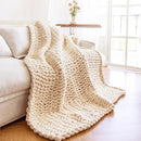 Chunky Knit Blanket - Luxury Soft Cozy Extra Large Size (80 * 90) Throw Blanket,100% Woven Blanket Rope Knot Throw Blanket for Couch, Sofa, Home Decor, Gift - Machine Washable（Cream） by CozyNest Decor