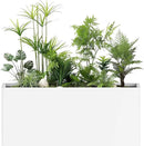 Outdoor Metal Planter Box - Heavy-Duty Rectangular Trough, All-Weather Rust-Resistant Design with 6 Drainage Holes | Large 36x15x15 Inch for Patio, Porch & Garden, White by GreenHaven Gardens