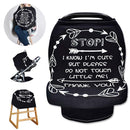 Car Seat Covers for Babies, No Touching Sign Car seat Canopy, Infant Stroller Covers for Newborn Girl Boy, Multiuse Nursing Covers for Breastfeeding, Ultra-Soft Breathable, High Chair Cover, Black by TinyTreasures Baby Boutique