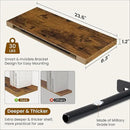 Fun Memories 24 Inch Floating Shelves for Wall, 9 Inch Deep Brown Rustic Wood Wall Mounted Shelves for Bathroom, Kitchen, Living Room, Set of 2 by CozyNest Decor