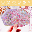 4 Sets DIY 3D House Sticker Make Your Own Mini Flower Shop, Bookstore, Cake Shop, Burger Shop Scenes Stickers for Kids Cartoon Scene Stickers for Adult Relief Stress Pass The Time by TinyTreasures Baby Boutique