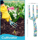 Garden Tool Set Gardening Hand Tools Kit, Floral Sturdy Garden Gifts, 4 PCS Heavy Duty Shovel Kit Including Trowel, Sharp Pruner, Hand Rake, and Mat (Blue Set) by GreenHaven Gardens