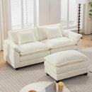 URRED Modular Sectional Sofa Comfy Cloud Couch, Modern Chenille Sofa Sleeper Deep Seat Couches with Ottoman/Pillows for Living Room (White, 82.6''- L Shape) by CozyNest Decor