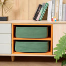 Large Shallow Organizing Baskets 15x11x5.1 Inches - Rope Woven Storage Bins for Bathroom, Shelves, Cube Closet, Green 2 Packs by CozyNest Decor