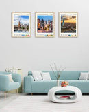 HesenDot Natural OAK Wood Framed London Wall Art,12x16in Cityscape Wall Print Posters,Classic Urban Landmark Wall Decor for Living Room,Bedroom,Office Set of 1 by CozyNest Decor