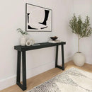 Plank+Beam Solid Wood Console Table, 56 Inch, Sofa Table, Narrow Entryway Table for Hallway, Behind The Couch, Living Room, Foyer, Easy Assembly, Black by CozyNest Decor
