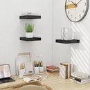 Fun Memories Floating Shelves for Wall 10 Inch, 10 Inch Deep Square Wall Shelves, Bathroom Storage Shelves Over Toilet, Wood Floating Shelves for Living Room Bedroom, Black, Set of 2 by CozyNest Decor