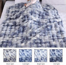 Tie-dye Blue Soft Comfy Throw Blanket for Couch Bedroom Faux Fur 50x60 Fluffy Blanket for Living Room Furry Bed Comforter Cozy Home Decor Gifts 860 GSM by CozyNest Decor