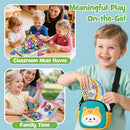 Magnetic Tiles Travel Toys for Kids 4-8, 42PCS Candy Color STEM Building Blocks with Visual Storage Guide & Metal Case, Airplane Activities & Toddler Travel Essentials Ages 3-5 by TinyTreasures Baby Boutique