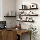 Axeman 72 inch Extra Long Floating Shelves for Wall - 8'' D Live Edge Rustic Solid Elm Wood Floating Shelves Wall Mounted, Wall Shelves with Invisible Bracket for Living Room Bedroom Kitchen, Walnut by CozyNest Decor