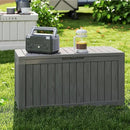 75 Gallon Double-Wall Resin Deck Box - Lockable Waterproof Outdoor Storage Box, 515lbs Capacity & Doubles as Seating for Patio Furniture - Garden Tools, Pool Accessories (Brown) by CozyNest Decor