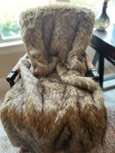 Brown Fur Throw Blanket and Bedspread - Brown Wolf Faux Fur - Light & Dark Brown Faux Fur - Luxury Throw Blanket & Bedspread, Handmade in US, 16406 by CozyNest Decor