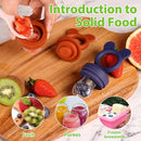 Bessentials Baby Fresh Fruit Food Feeder - 2 Pack Silicone Baby Mesh Feeders for Infant Safe Self Feeding |3 Sizes Food Pouches Included| Suitable for Baby 4m+ (Dark Red & Navy Blue) by TinyTreasures Baby Boutique