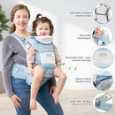 Baby Carrier with Hip Seat,Ergonomic M Position 6in1 Baby Carrier Newborn to Toddler,Head Support and Breathable Mesh Newborn Carrier,Adjustable Baby Holder Carrier for Dad&Mom-Blue by TinyTreasures Baby Boutique