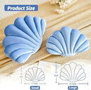 Dusty Blue Seashell Throw Pillows, Shell Shaped Throw Pillows, 13 Inch Soft Velvet Home Decorative Pillow Plush Cushion for Bed Couch Living Sofa Room Decor Accent Throw Pillow by CozyNest Decor