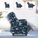 Ulax furniture Dutch Velvet Kids Recliner Chair, Toddler Armrest Sofa Couch, Ergonomic Adjustable Lounge Sofa with Footrest, Padded Backrest, Storage Arms, Child Sofa for Bedroom,Living Room by CozyNest Decor