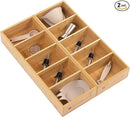 Premium Kitchen Utensils and Junk Drawer Organizer – Small 5-Compartment Design with 4 Removable Dividers, Non-Slip Feet, 100% Sustainable Bamboo, 2 Pack by CozyNest Decor