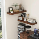 Deep Floating Shelves, 12 Inch Deep Rustic Floating Shelves for Wall Set of 2, 36W x 12D Large Wood Shelves for Living Room Bathroom Laundry Room Bedroom Kitchen Home Office - Rustic Brown by CozyNest Decor