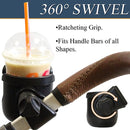 W4W Universal Stroller Cup Holder – Mega Strength Adjustable Clamp fits on Any Bike, Walker, Wheel Chair, Car – Large Adjustable Drink Holder fits Any Size Cup, Water Bottle, Can etc. by TinyTreasures Baby Boutique
