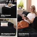 104" Cloudy Sectional L Shaped Couch for Living Room, No Assembly Required, Modular Comfy Sofa with Deep Seat, Fluffy Couch with Sleeper Chaise for Apartment Lounge (Black) by CozyNest Decor