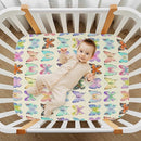 Retro Butterflies Colorful Crib Sheets for Boys and Girls, Fitted Baby Crib Sheets Soft and Breathable Mini Crib Sheets 52 X 28 Inches by TinyTreasures Baby Boutique