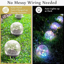 Honoson Decorative Solar Globe Lights Outdoor Waterproof LED Cracked Glass Ball Lights for Pathway, Walkway, Garden, Yard, Lawn Decoration(4 Pcs,3.9 Inch) by GreenHaven Gardens