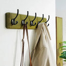 Dseap Coat Rack Wall: Patented, Heavy-Duty, 5-Double-Hooks Wooden Wall Mounted Coat Rack Coat Hanger Hook Rail for Winter Coats Hat Jacket Clothing, Weathered Green by CozyNest Decor