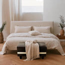 Ottoman Rectangular Storage Ottoman Bench, Faux Leather Footrest, Coffee Table, Stool Footstool with Hinged Lid for Living Room, Bedroom, Entryway, Black with White Strip, 35"x23.5"x17.5" by CozyNest Decor