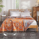 Boho Throw Blanket for Couch Sofa Bed, 100% Cotton Woven Quilt with Tassel 60”x80”, Super Soft Muslin Blanket with Oriental Universe Printed, Decorative Reversible Bed Blanket/Cover for All Seasons by CozyNest Decor