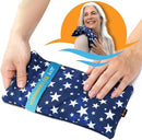 SunnyBay Small Microwave Heating Pad, Microwavable Versatile Cold/Heated Neck and Shoulder Wrap for Back Pain and More, Moist Heat Cotton-Fleece Pad with Flax Seed Filling, 6x11 in, Blue Stars by CozyNest Decor