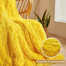XeGe Luxury Faux Fur Throw, Yellow Soft 50x60 Fluffy Bed Blanket, Cozy Shaggy Plush Decorative Couch Throw, Cute Furry Fuzzy Lap Blanket for Kids Women Men Teen Girls Yellow by CozyNest Decor