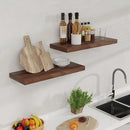 24 x 9 Floating Shelves, 9 Inch Deep Floating Shelf Wall Mounted, 24 Inch Bathroom Shelves Set of 2, Rustic Wood Wall Shelf for Bedroom, Living Room, Walnut Color by CozyNest Decor