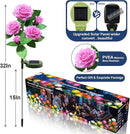 Solar Flower Lights Outdoor - Upgraded New Material Two Modes Realistic LED Solar Powered Waterproof Lights with 5 Roses, Solar Decorative Stake Lights for Garden (Pink, 1 Pack) by GreenHaven Gardens