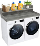 Royxen Laundry Countertop with 2-tier Shelf Universal Fit, Washer and Dryer Countertop with Storage Space, Shelf Height 11.5 Inches, Solid Wood, Eucalyptus by CozyNest Decor