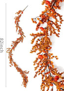 MISSPIN 6FT Pumpkin Berry Garland, Halloween Garland Fall Maple Leaf Artificial Hanging Autumn Vine Leaf Fall Decor Black Maple Fall Leaf Christmas Thanksgiving Halloween Home Decor by CozyNest Decor