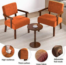 Accent Chair Set of 2 with Table, Living Room Chairs with Soft Seat and Armrests for Living Room Bedroom Reading Room Waiting Room (Orange), Linen, AC01 by CozyNest Decor