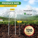 Landscape Staples Galvanized 8 Inch 120 Pcs, Metal Garden Stakes 1.6 Inch, Garden Staples for Lawn 11 Gauge by CozyNest Decor