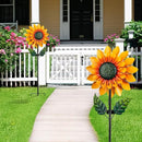 Sunflower Solar Wind Spinner, 52" Metal Wind Spinner with Kinetic Wind Sculpture Windmills for Outdoor Lawn & Garden Patio Decoration by CozyNest Decor