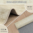 Washable Rug 6x9 Area Rugs, Abstract Large Living Room Rugs with Non-Slip Backing, Thin Carpet for Dorm Dining Room Table Nursery Indoor Home Office -Beige by TinyTreasures Baby Boutique