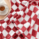 LOMAO Throw Blankets Flannel Blanket with Checkerboard Grid Pattern Soft Throw Blanket for Couch, Bed, Sofa Luxurious Warm and Cozy for All Seasons (Red, 60"x80") by CozyNest Decor