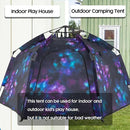 Portable Hexagon Kids Play Tent with LED Strip Lights Indoor Children Play House Easy Set-up Space Dream Tent for Night.4-5 Person Large Tents & Birthday Gifts by TinyTreasures Baby Boutique