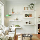 Large Floating Shelves for Wall Set of 1 Wooden Wall Shelves 24 in x 12.75 in x 2 in Room Decor Long Shelf with Invisible Wall Mount Bracket for Bedroom Kitchen Living Room White by CozyNest Decor